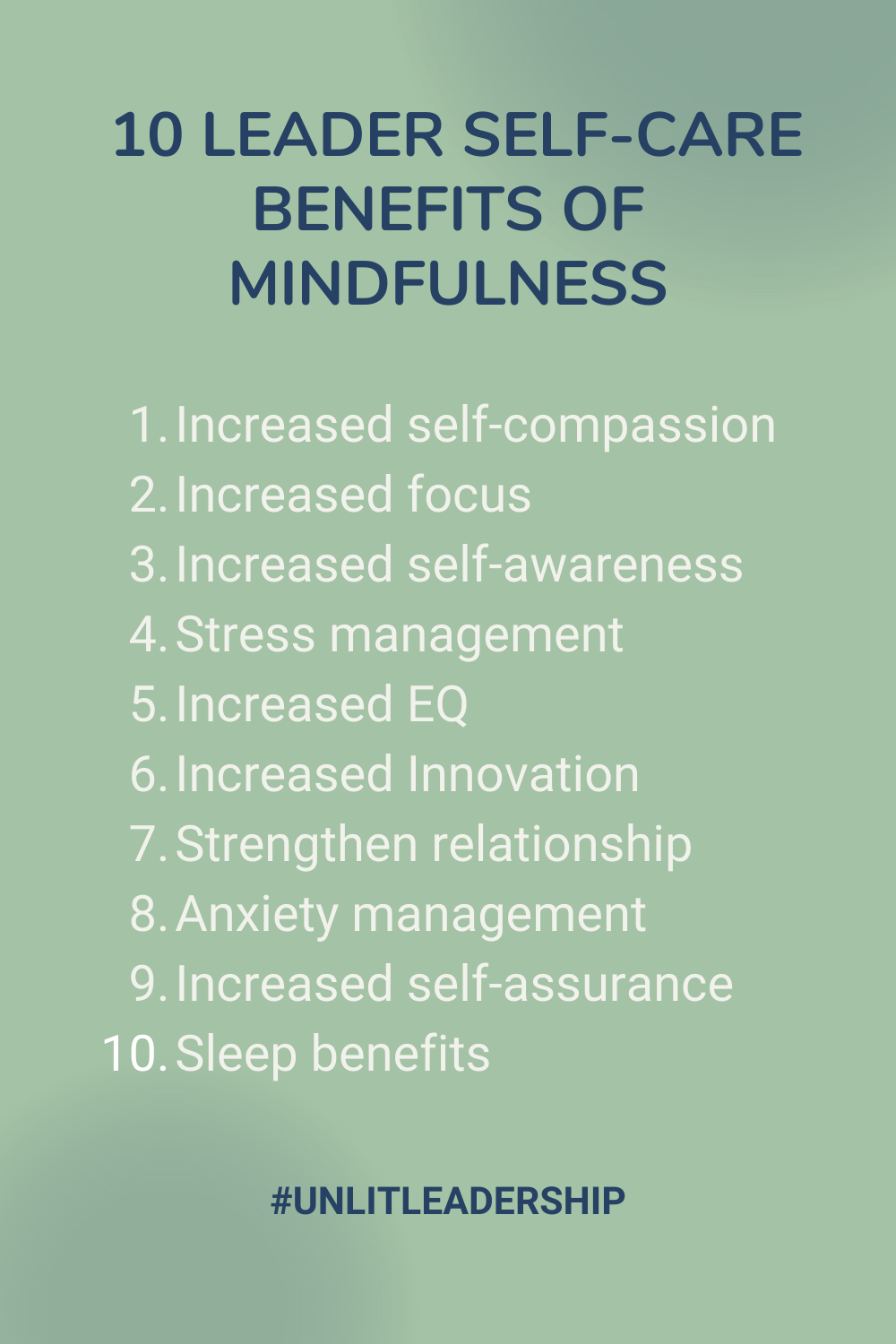 10 Leader self-care benefits of mindfulness pinterest post